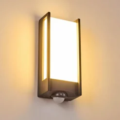 hofstein Applique murale d'extérieur Skove LED Anthracite, 1 lumière, Détecteur de mouvement