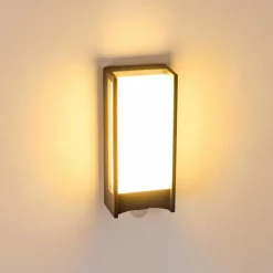 hofstein Applique murale d'extérieur Skove LED Anthracite, 1 lumière, Détecteur de mouvement