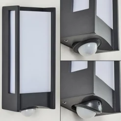 hofstein Applique murale d'extérieur Skove LED Anthracite, 1 lumière, Détecteur de mouvement