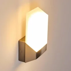 hofstein Applique murale d'extérieur Clear LED Nickel mat, 1 lumière