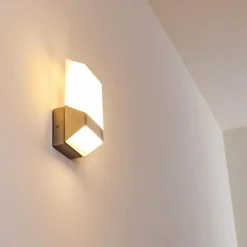 hofstein Applique murale d'extérieur Clear LED Nickel mat, 1 lumière