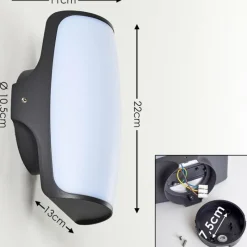 hofstein Applique murale d'extérieur Svea LED Anthracite, 1 lumière