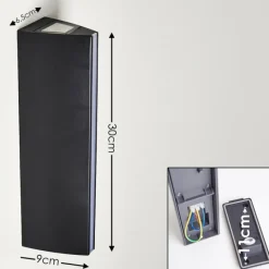 hofstein Applique murale d'extérieur Rotterdamm LED Noir, 1 lumière