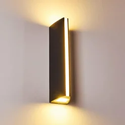 hofstein Applique murale d'extérieur Rotterdamm LED Noir, 1 lumière