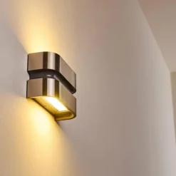 hofstein Applique murale d'extérieur Kolding LED Acier inoxydable, Noir, 1 lumière