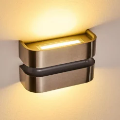 hofstein Applique murale d'extérieur Kolding LED Acier inoxydable, Noir, 1 lumière