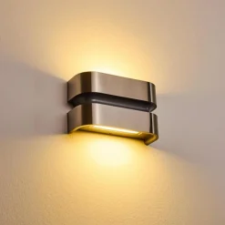 hofstein Applique murale d'extérieur Kolding LED Acier inoxydable, Noir, 1 lumière