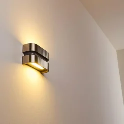 hofstein Applique murale d'extérieur Kolding LED Acier inoxydable, Noir, 1 lumière