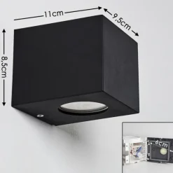 hofstein Applique murale d'extérieur Jonava LED Noir, 2 lumières