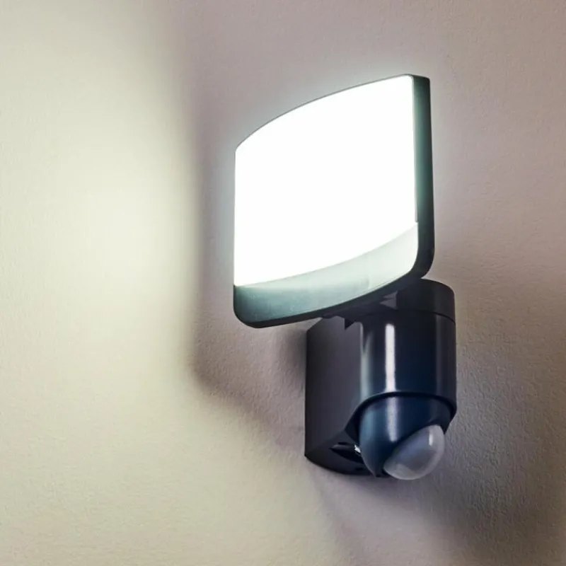 hofstein Applique murale d'extérieur Larvik LED Anthracite, 1 lumière, Détecteur de mouvement