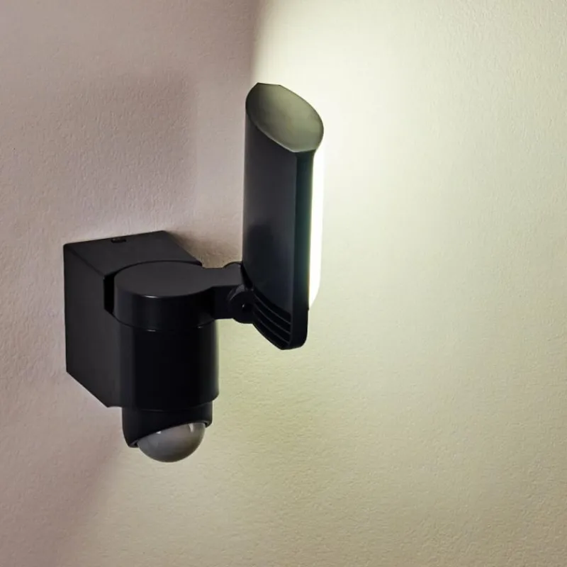 hofstein Applique murale d'extérieur Larvik LED Anthracite, 1 lumière, Détecteur de mouvement