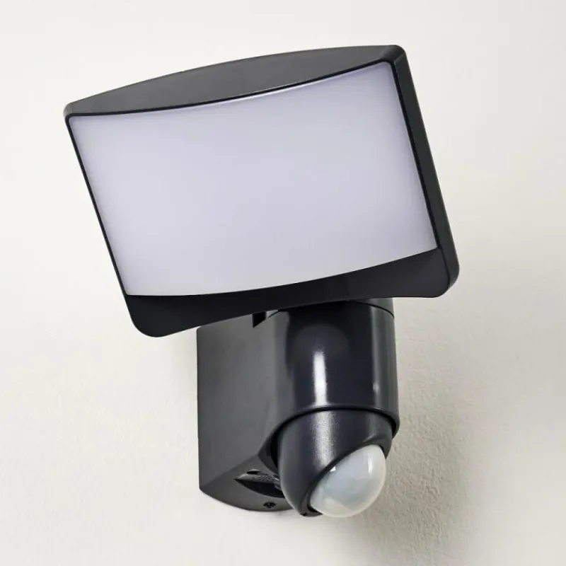 hofstein Applique murale d'extérieur Larvik LED Anthracite, 1 lumière, Détecteur de mouvement