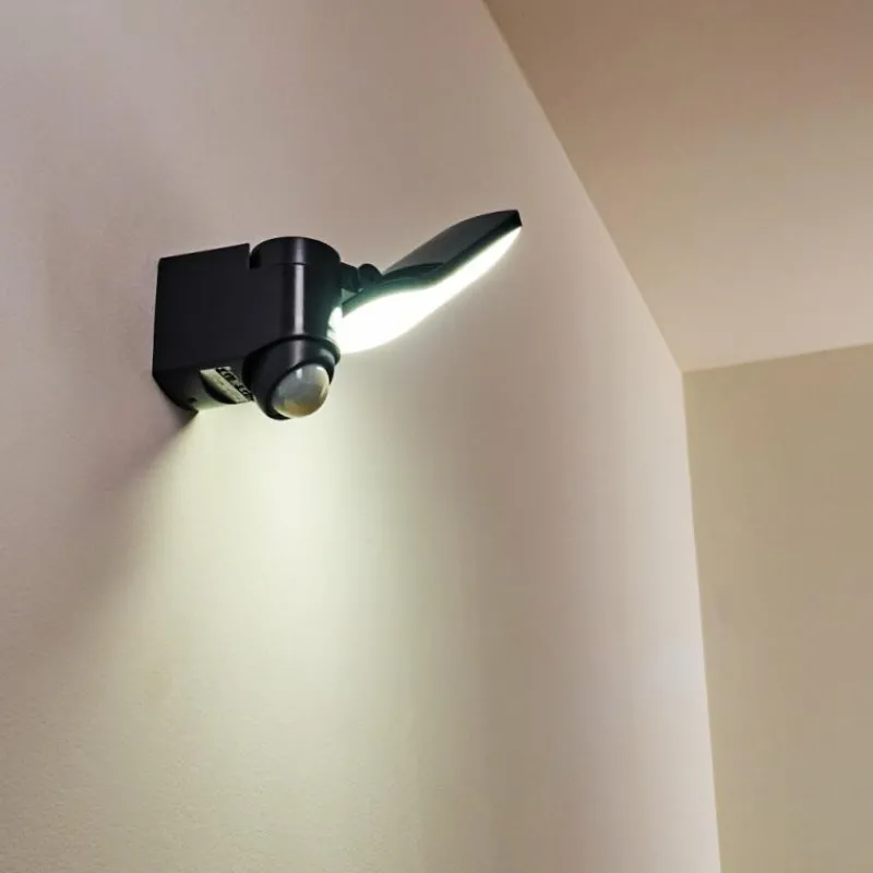 hofstein Applique murale d'extérieur Larvik LED Anthracite, 1 lumière, Détecteur de mouvement