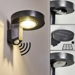 hofstein Applique murale d'extérieur Townsville LED Noir, 1 lumière, Détecteur de mouvement