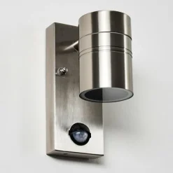 hofstein Applique murale d'extérieur Froslev LED Chrome, 1 lumière, Détecteur de mouvement