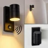 hofstein Applique murale d'extérieur Froslev LED Noir, 1 lumière, Détecteur de mouvement