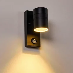 hofstein Applique murale d'extérieur Froslev LED Noir, 1 lumière, Détecteur de mouvement