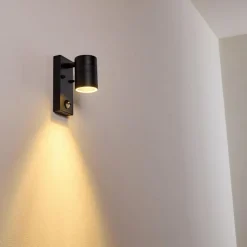 hofstein Applique murale d'extérieur Froslev LED Noir, 1 lumière, Détecteur de mouvement