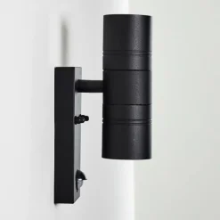 hofstein Applique murale d'extérieur Froslev LED Noir, 2 lumières, Détecteur de mouvement