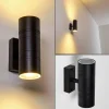 hofstein Applique murale d'extérieur Froslev LED Noir, 2 lumières