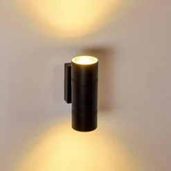 hofstein Applique murale d'extérieur Froslev LED Noir, 2 lumières