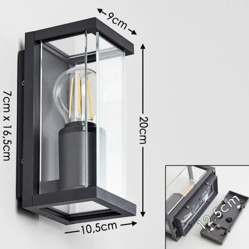 hofstein Applique murale d'extérieur Skeldegaard Noir, 1 lumière