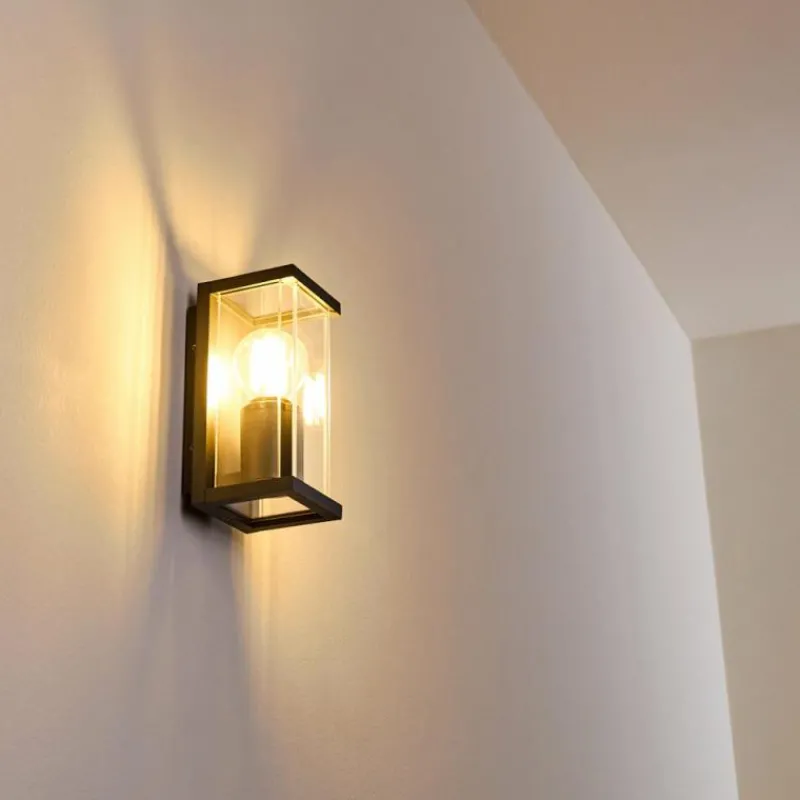 hofstein Applique murale d'extérieur Skeldegaard Noir, 1 lumière