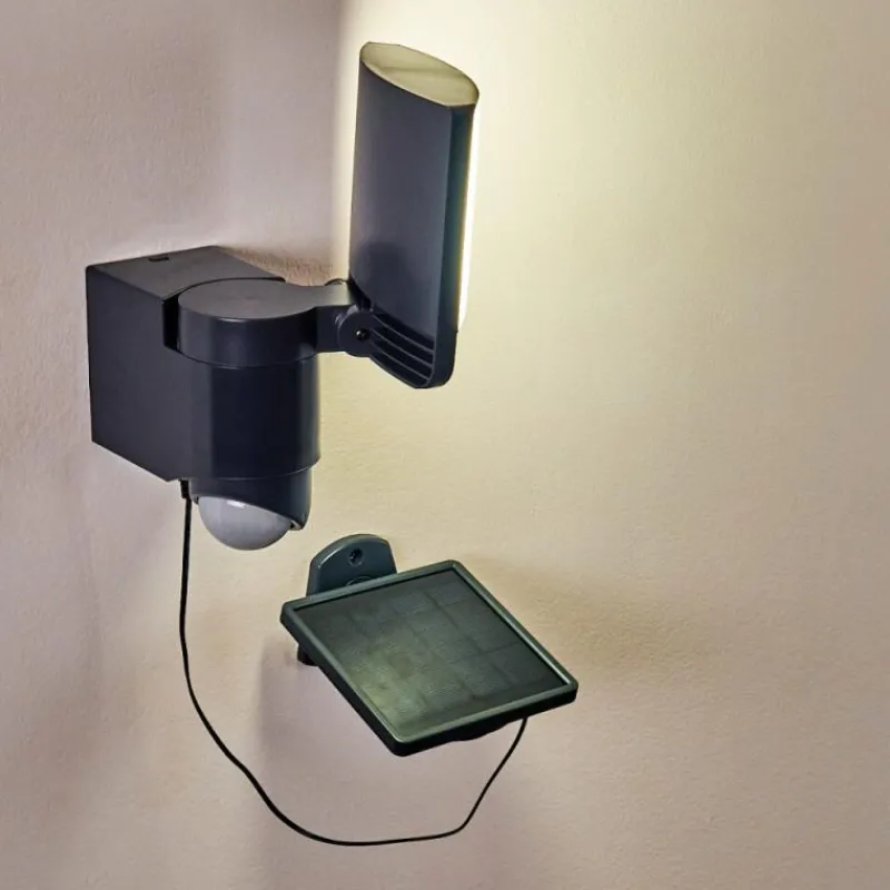 hofstein Applique murale d'extérieur Larvik LED Anthracite, 1 lumière, Détecteur de mouvement