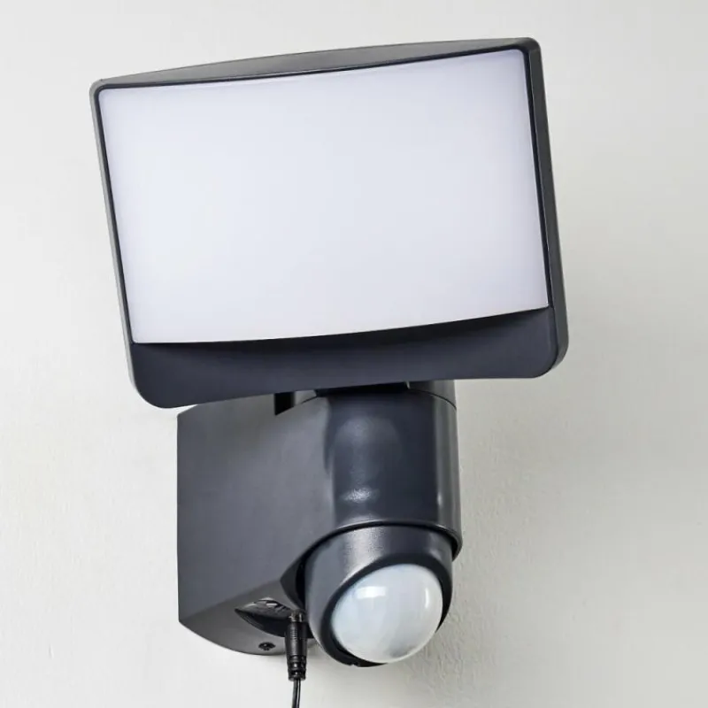 hofstein Applique murale d'extérieur Larvik LED Anthracite, 1 lumière, Détecteur de mouvement