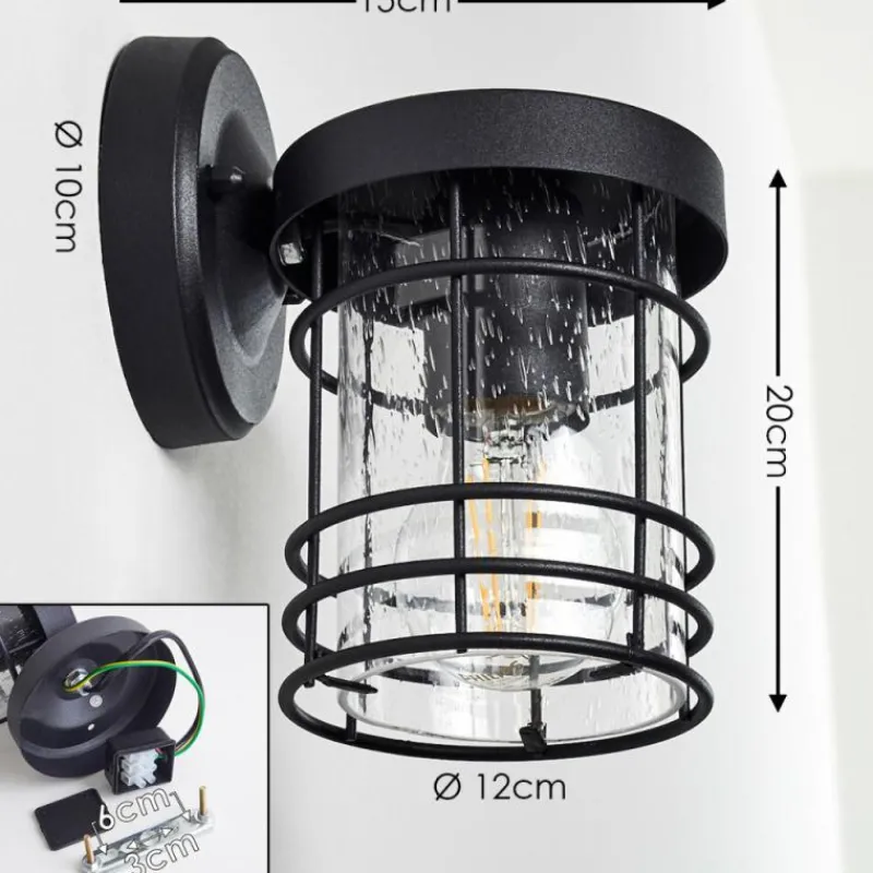 hofstein Applique murale d'extérieur Bjerndrup Noir, 1 lumière