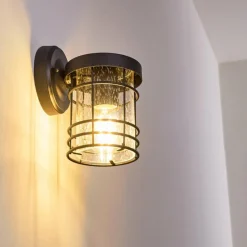 hofstein Applique murale d'extérieur Bjerndrup Noir, 1 lumière