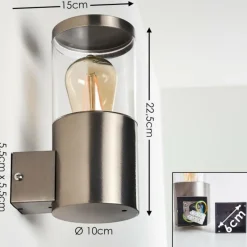 hofstein Applique murale d'extérieur Bodio Chrome, 1 lumière