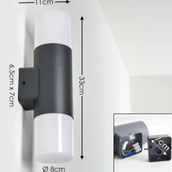 hofstein Applique murale d'extérieur Schafhaus Anthracite, 2 lumières