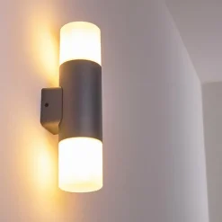 hofstein Applique murale d'extérieur Schafhaus Anthracite, 2 lumières