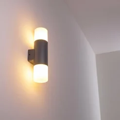 hofstein Applique murale d'extérieur Schafhaus Anthracite, 2 lumières