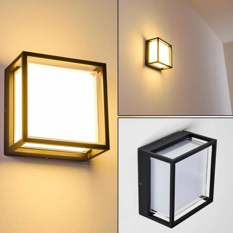 hofstein Applique murale d'extérieur Lysabild LED Noir, 1 lumière