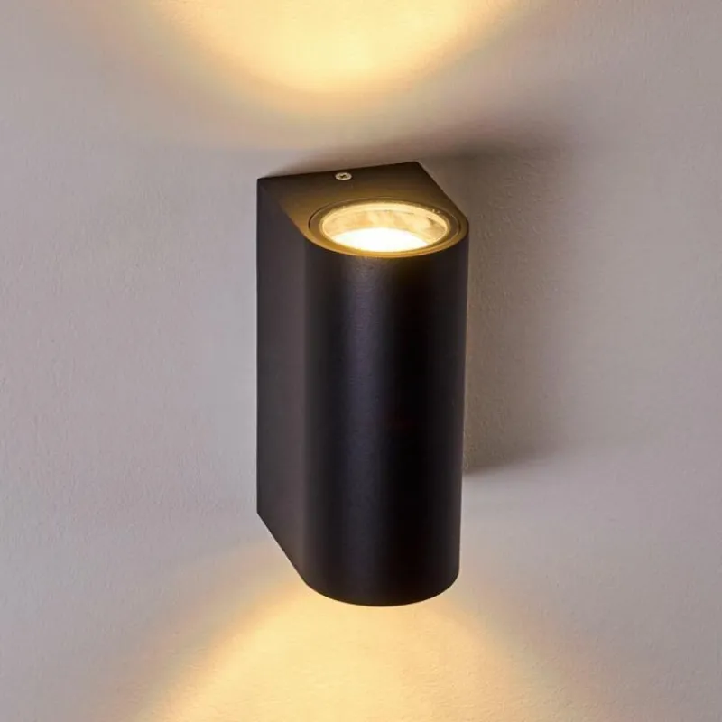 hofstein Applique murale d'extérieur Norrelogum Noir, 2 lumières