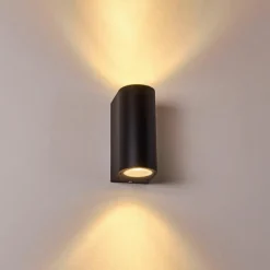 hofstein Applique murale d'extérieur Norrelogum Noir, 2 lumières