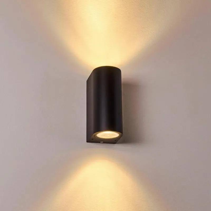 hofstein Applique murale d'extérieur Norrelogum Noir, 2 lumières