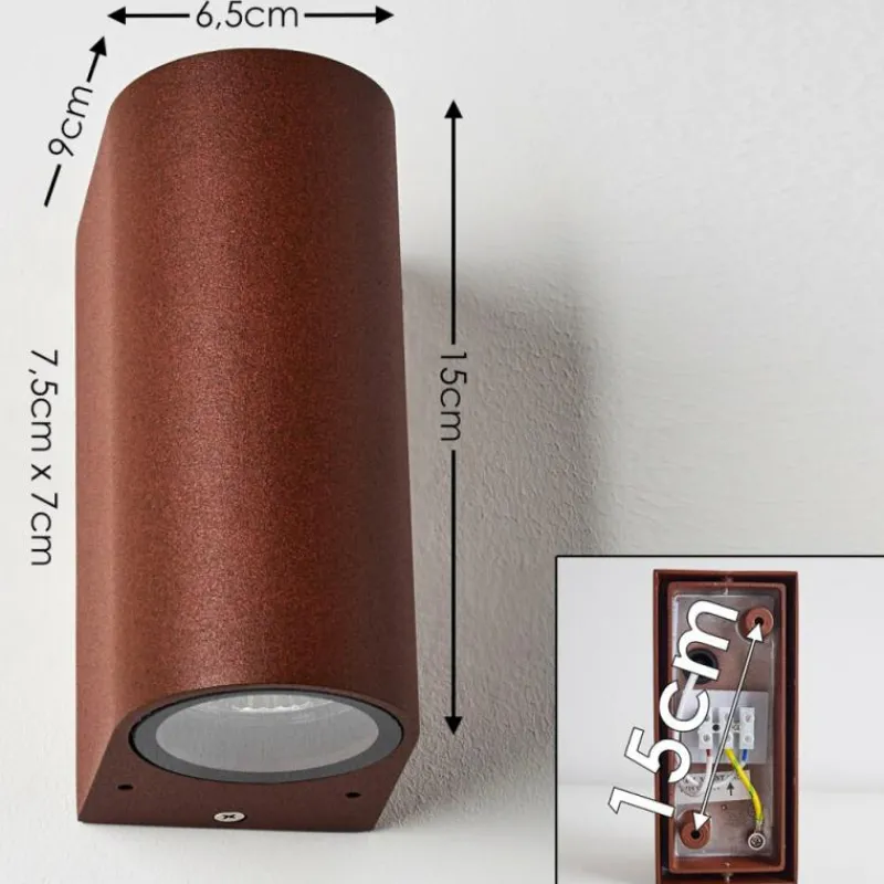 hofstein Applique murale d'extérieur Norrelogum Rouille, 2 lumières