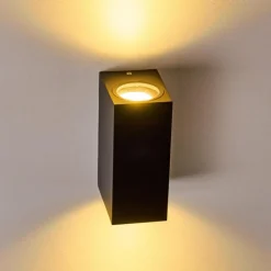 hofstein Applique murale d'extérieur Nordborg LED Noir, 2 lumières