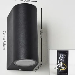 hofstein Applique murale d'extérieur Nordborg LED Noir, 2 lumières