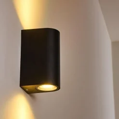 hofstein Applique murale d'extérieur Nordborg LED Noir, 2 lumières