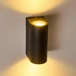 hofstein Applique murale d'extérieur Nordborg LED Noir, 2 lumières