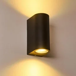 hofstein Applique murale d'extérieur Nordborg LED Noir, 2 lumières