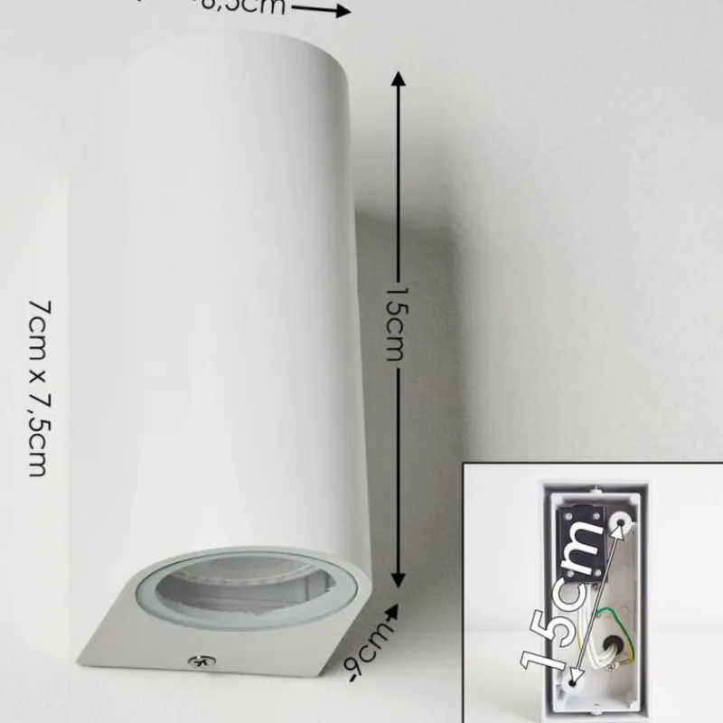 hofstein Applique murale d'extérieur Nordborg LED Blanc, 2 lumières