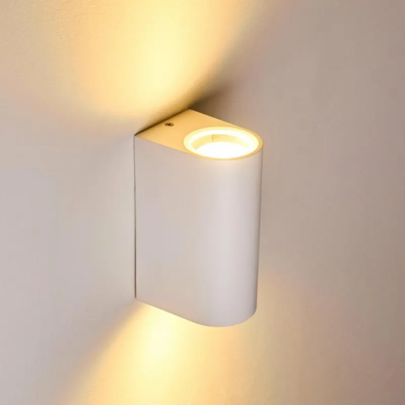 hofstein Applique murale d'extérieur Nordborg LED Blanc, 2 lumières