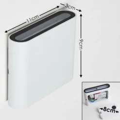 hofstein Applique murale d'extérieur Tinglev LED Blanc, 2 lumières