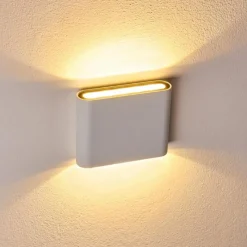 hofstein Applique murale d'extérieur Tinglev LED Blanc, 2 lumières