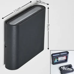 hofstein Applique murale d'extérieur Tinglev LED Anthracite, 2 lumières
